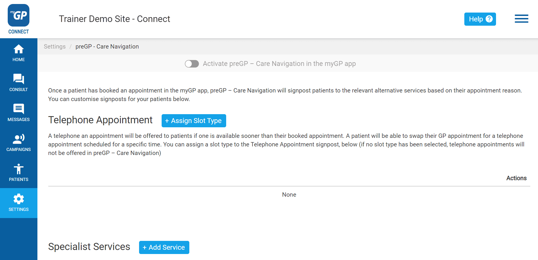 How to switch off Pharmacy Service iPLATO