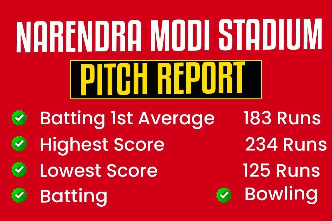 Narendra Modi Stadium Pitch Report Batting or Bowling Turf(07)
