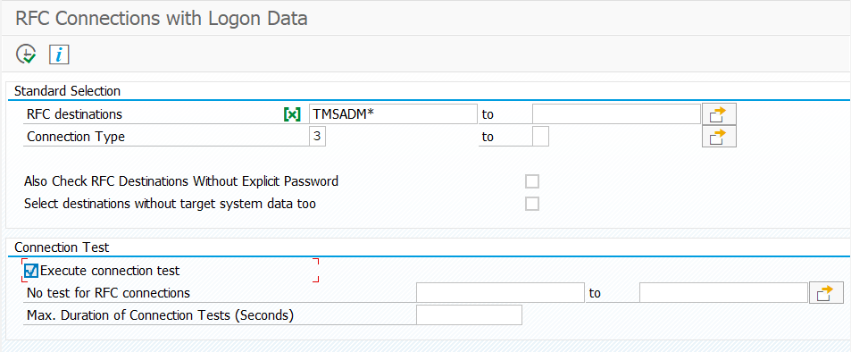 How to do mass RFC connection test in SAP? iPraby
