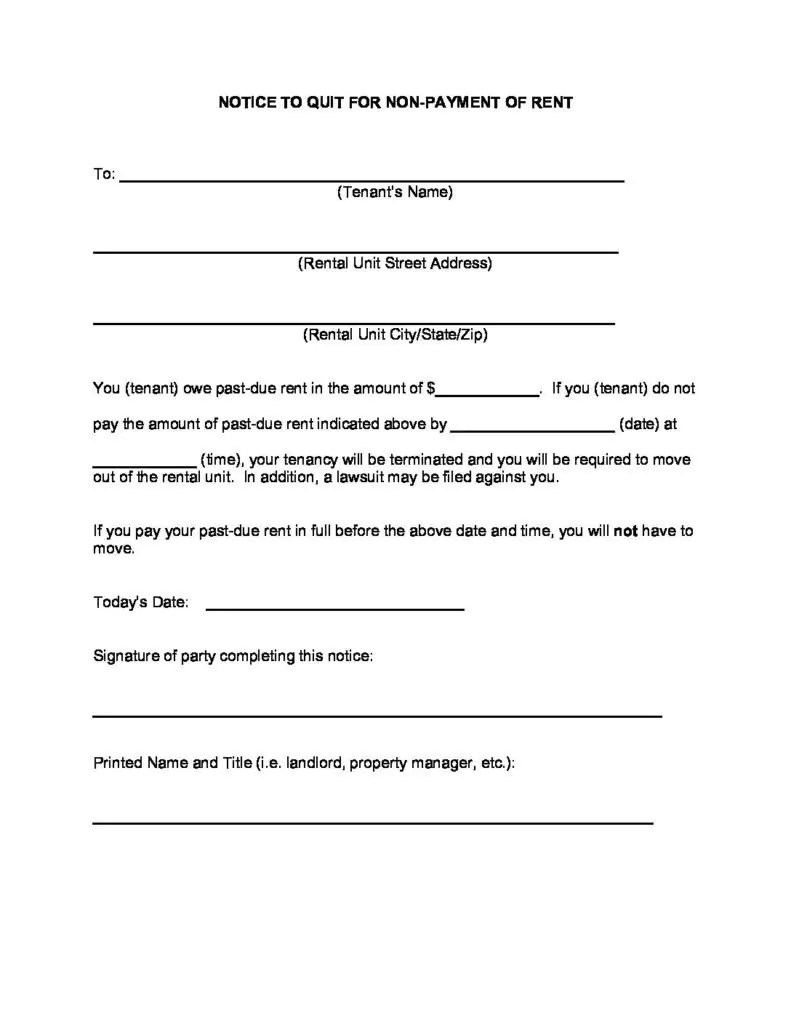 free eviction notice forms process laws word pdf eforms free