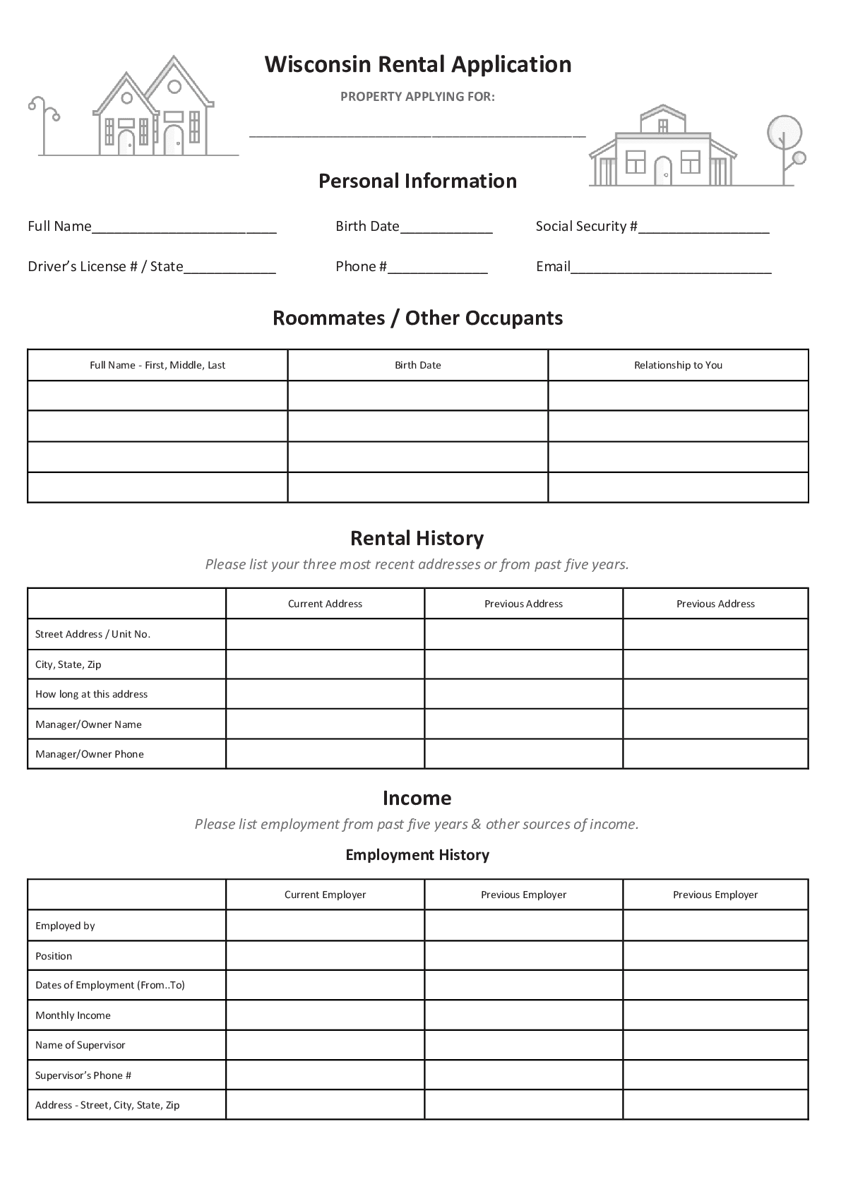 Wisconsin Rental Lease Agreement Template [2024 ] PDF & DOC