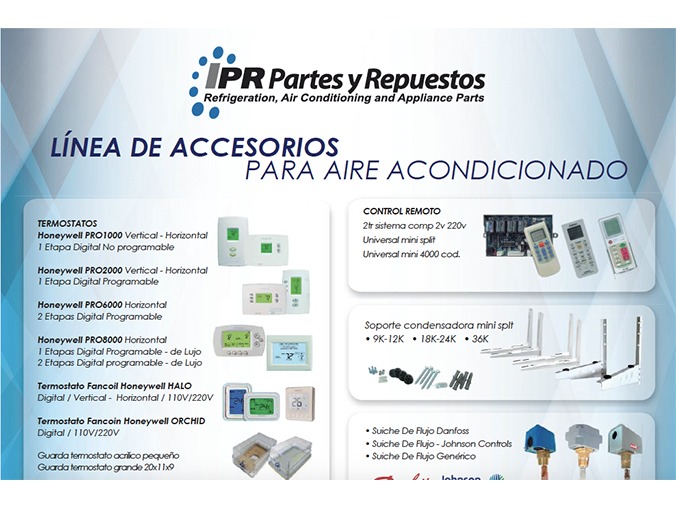 Línea ACCESORIOS PARA AIRE ACONDICIONADO - IPR Partes y Repuestos de