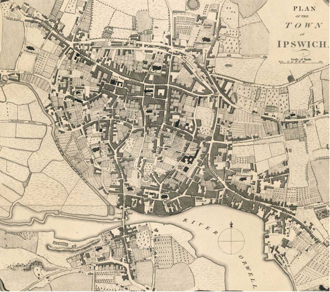 Ipswich Historic Lettering map 1780