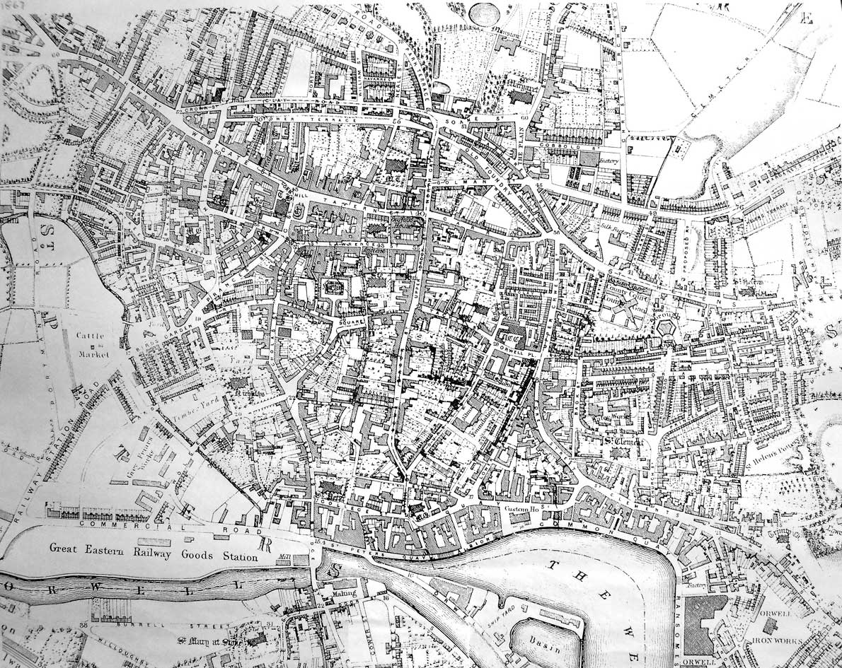 Ipswich Historic Lettering map 1867
