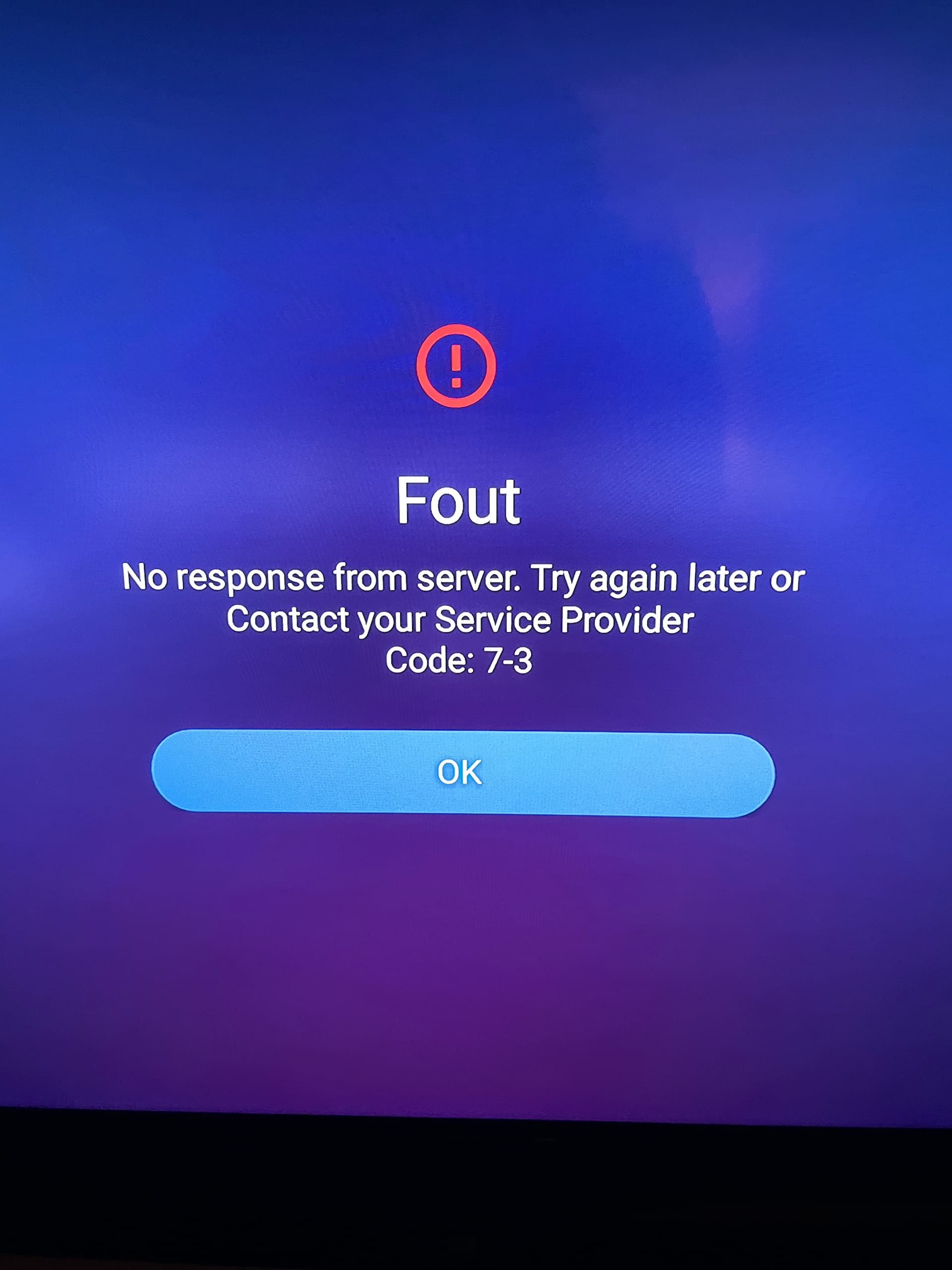 Error code 73 bij verbinden met portal Support
