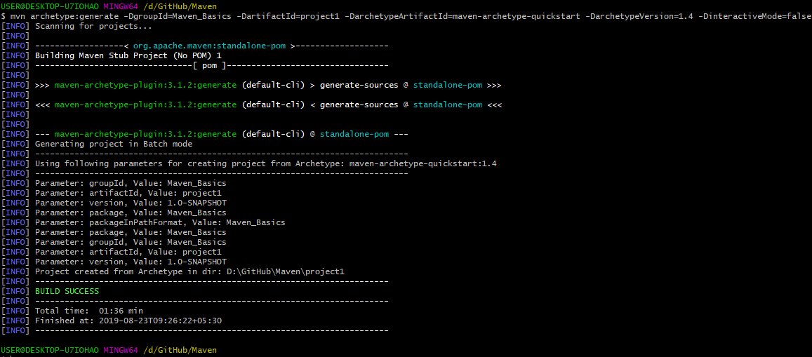 Building a basic Java Application using Apache Maven Line)
