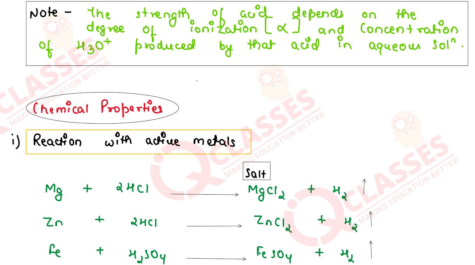 Class 10 ICSE Chemistry Important Notes Chapter Acid Bases and Salts