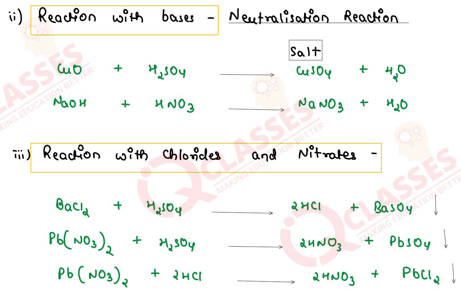 Class 10 ICSE Chemistry Important Notes Chapter Acid Bases and Salts