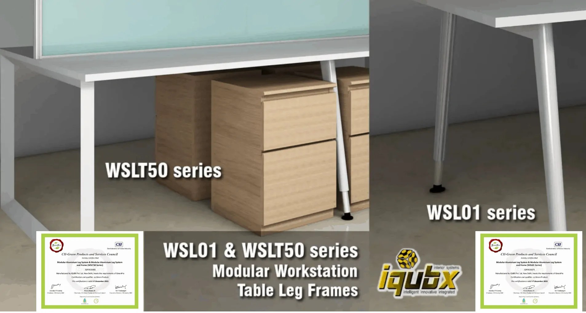 Metal table leg frames for modular workstation desks