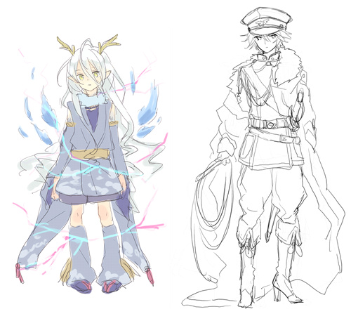 下描き～線画制作 ラフ・下描き、線画-Pixiaイラストメイキング