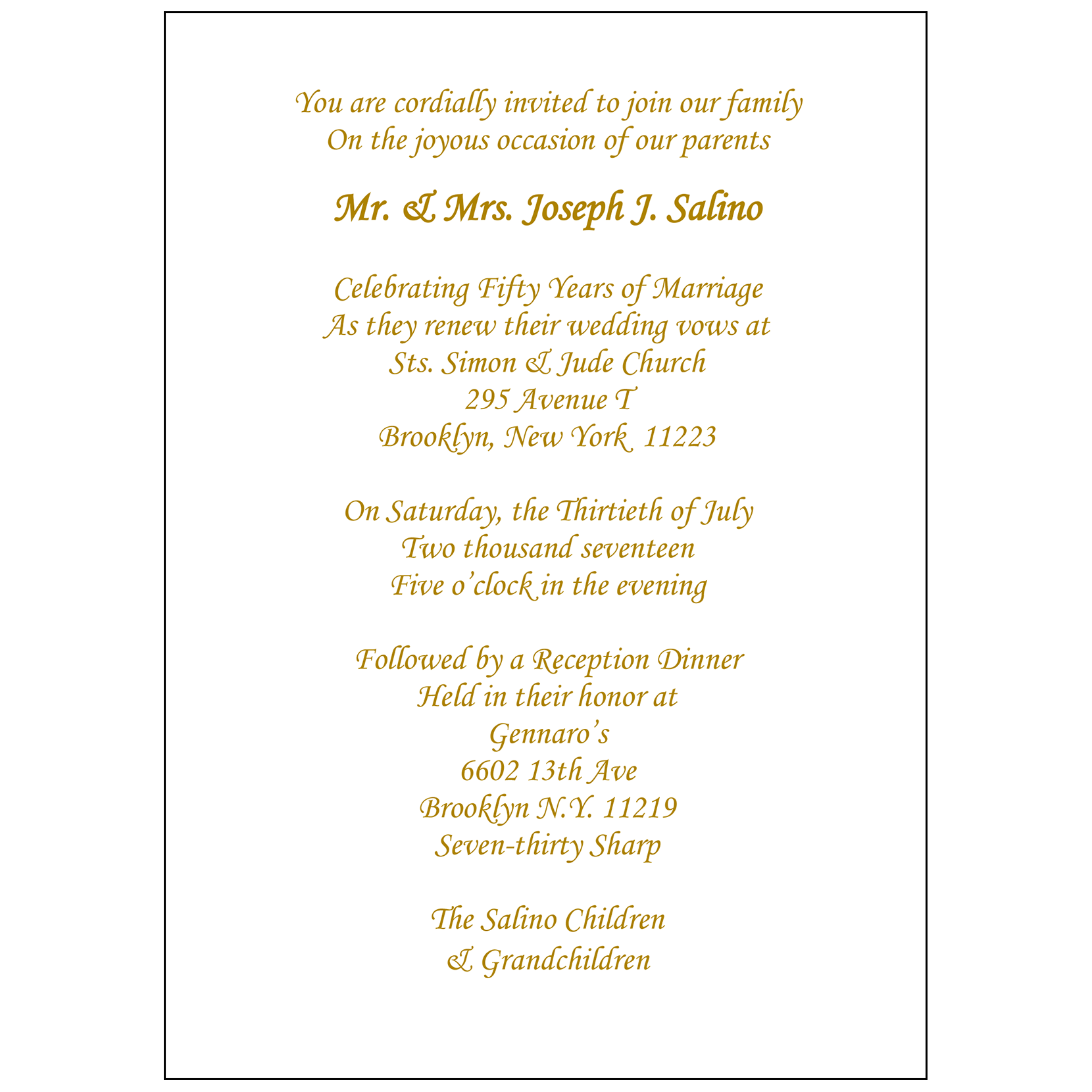 50th Anniversary Party Invitation Style 1D ⋆ IPV Studio