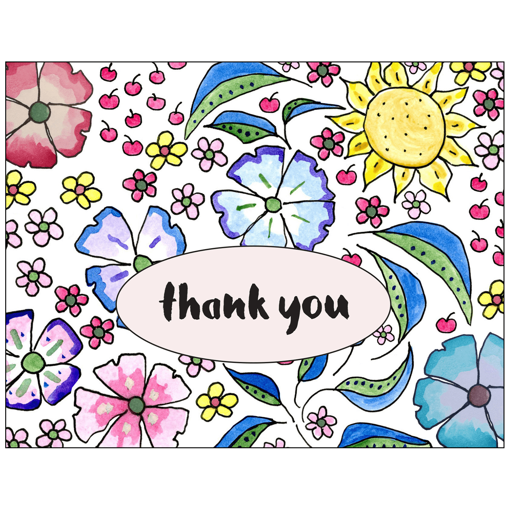 Thank You Card Flower Pattern 2 ⋆ IPV Studio