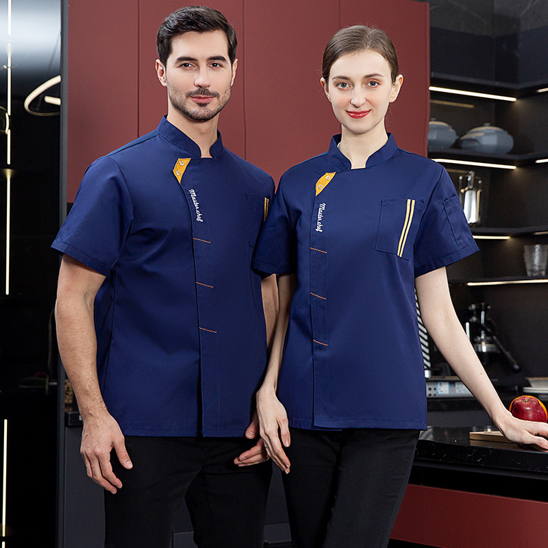 Irder short sleeve black chef jacket restaurant bakery workwear uniform