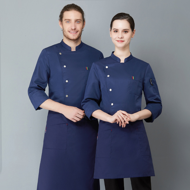 Irder Europe style long sleeve chef blazer uniform free hat
