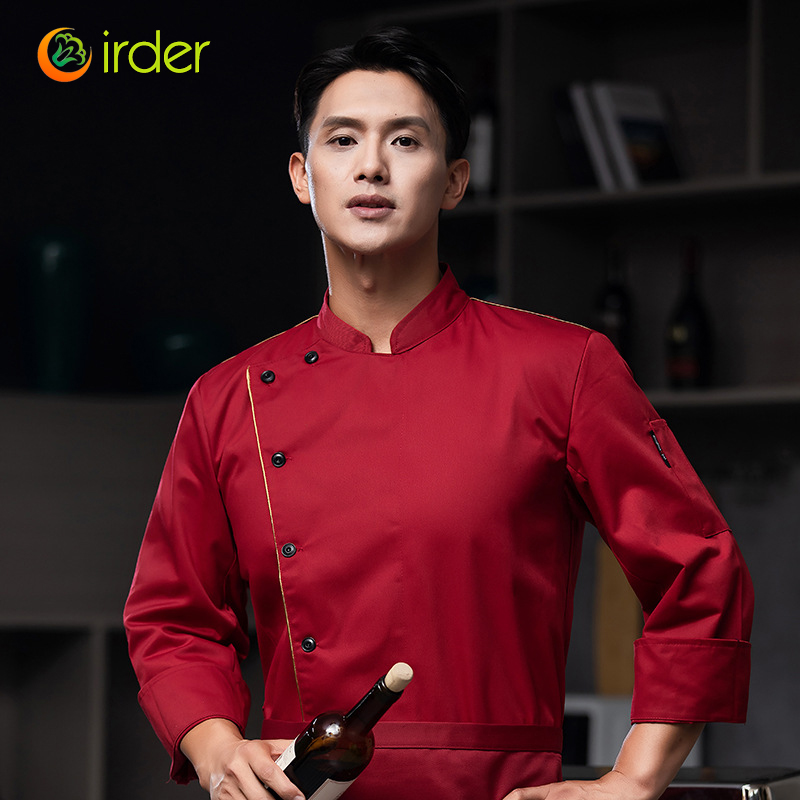 Irder fast food restaurant chef workwear uniform coat jacket side