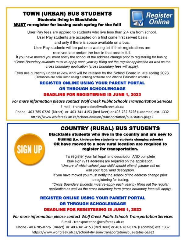 Busing Registration for 202324 Iron Ridge Elementary Campus