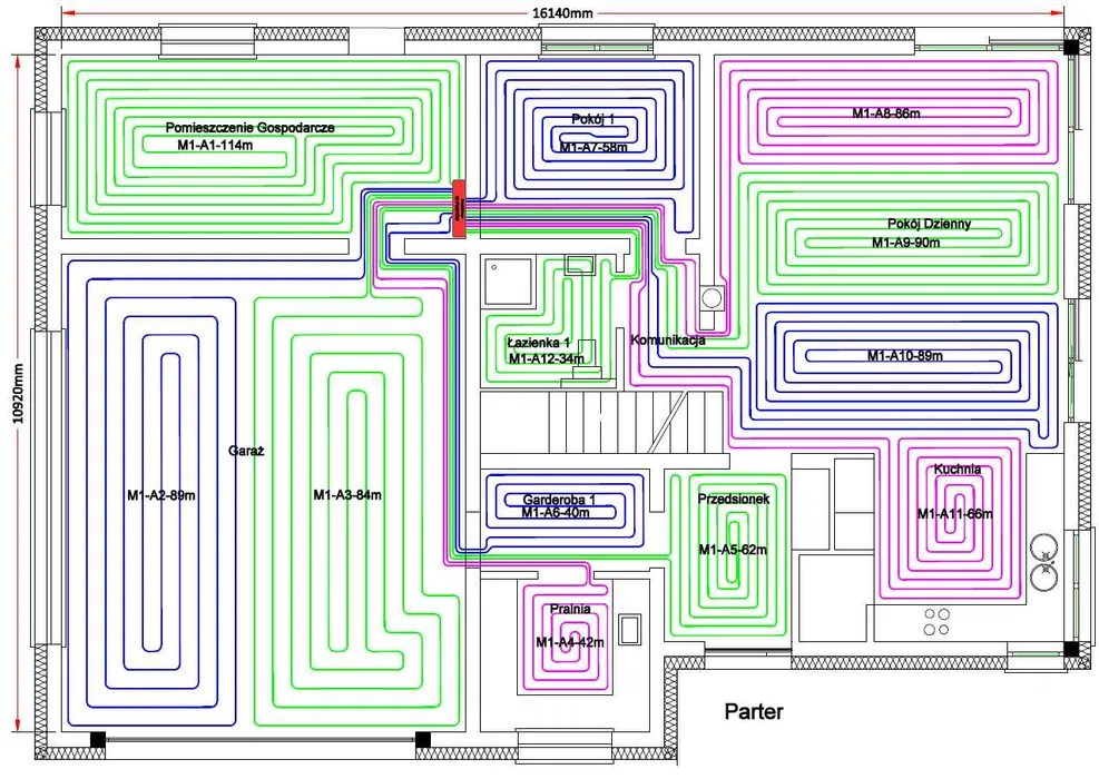 Ogrzewanie podłogowe, Projekt ogrzewania podłogowego Białystok Centrum