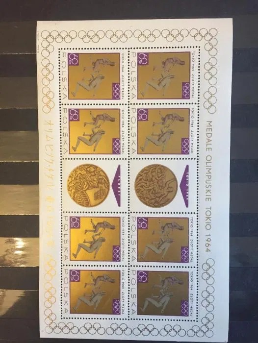 Pierwsze medale na letnich igrzyskach! Znaczki Medale Olimpijskie Tokio 1964 Bydgoszcz Olx Pl