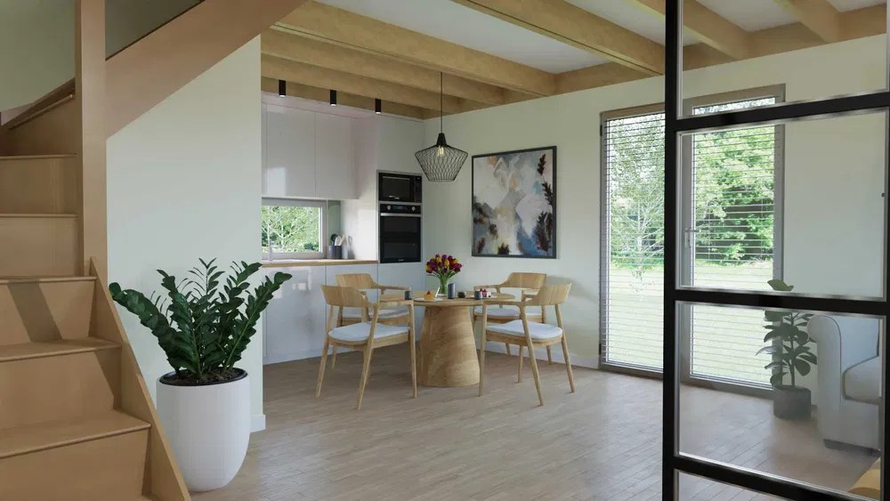 Dom szkieletowy, drewniany, całoroczny, 70m2 z montażem w 8 godzin