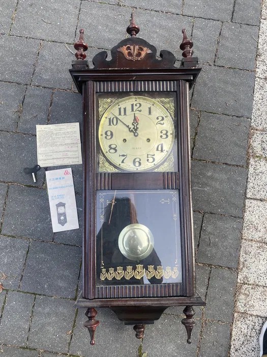 PRL stary zegar 555 brand Pendulum Clock Orginalny Warszawa Targówek