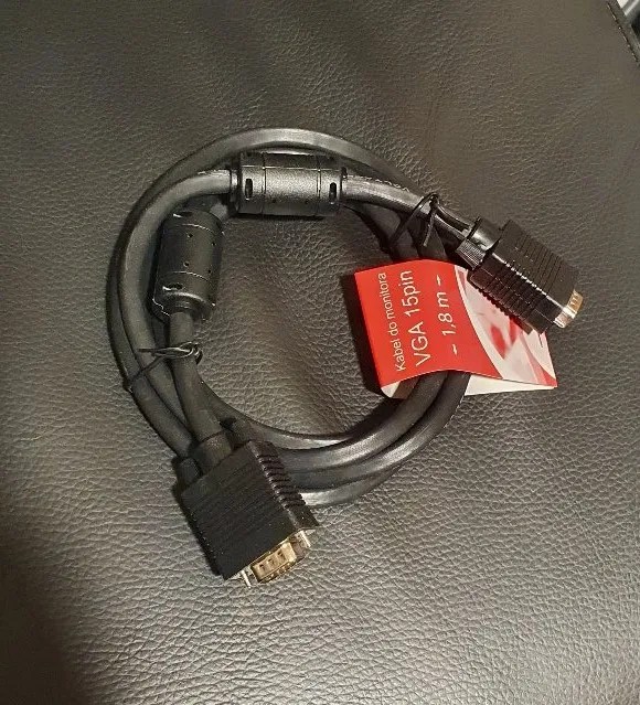 NOWY Kabel do monitora VGA 15pin 1.8m TreQ DSUB D SUB Wolsztyn • OLX.pl