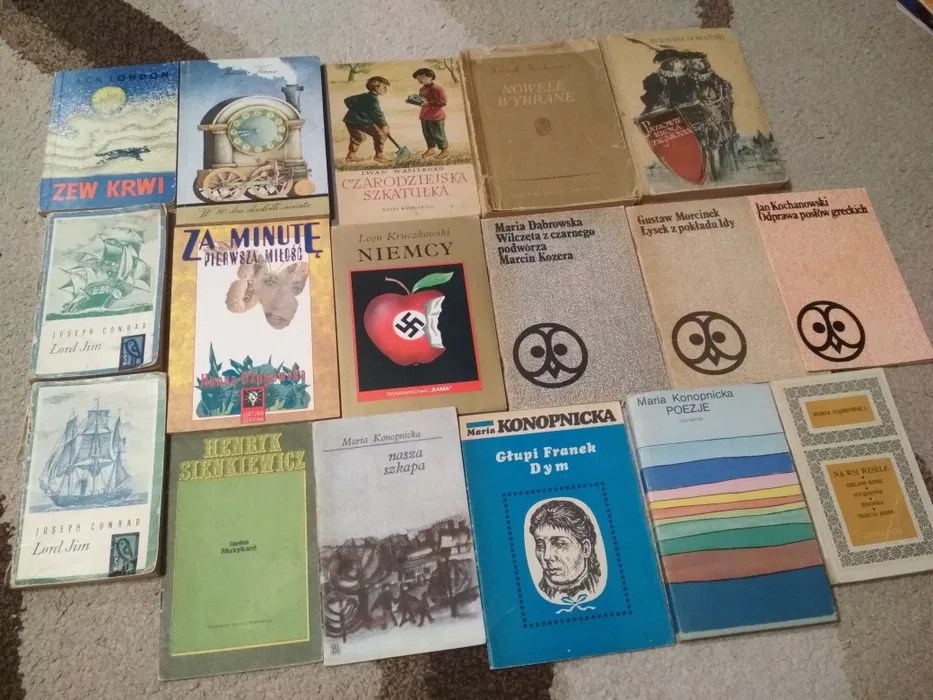 Zestaw książek Lektury Lord Jim Niemcy Zew krwi Poezje Warszawa