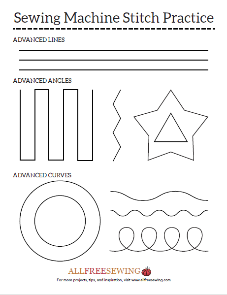 Sewing Machine Paper Practice Sheets (Free Printables) | AllFreeSewing.com