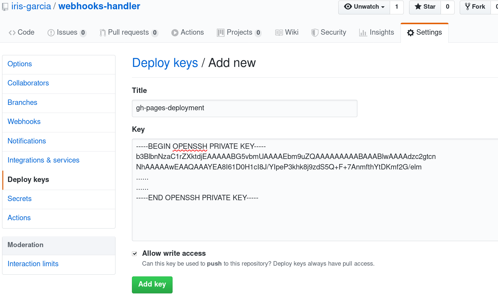 GitHub Pages hooks Handler