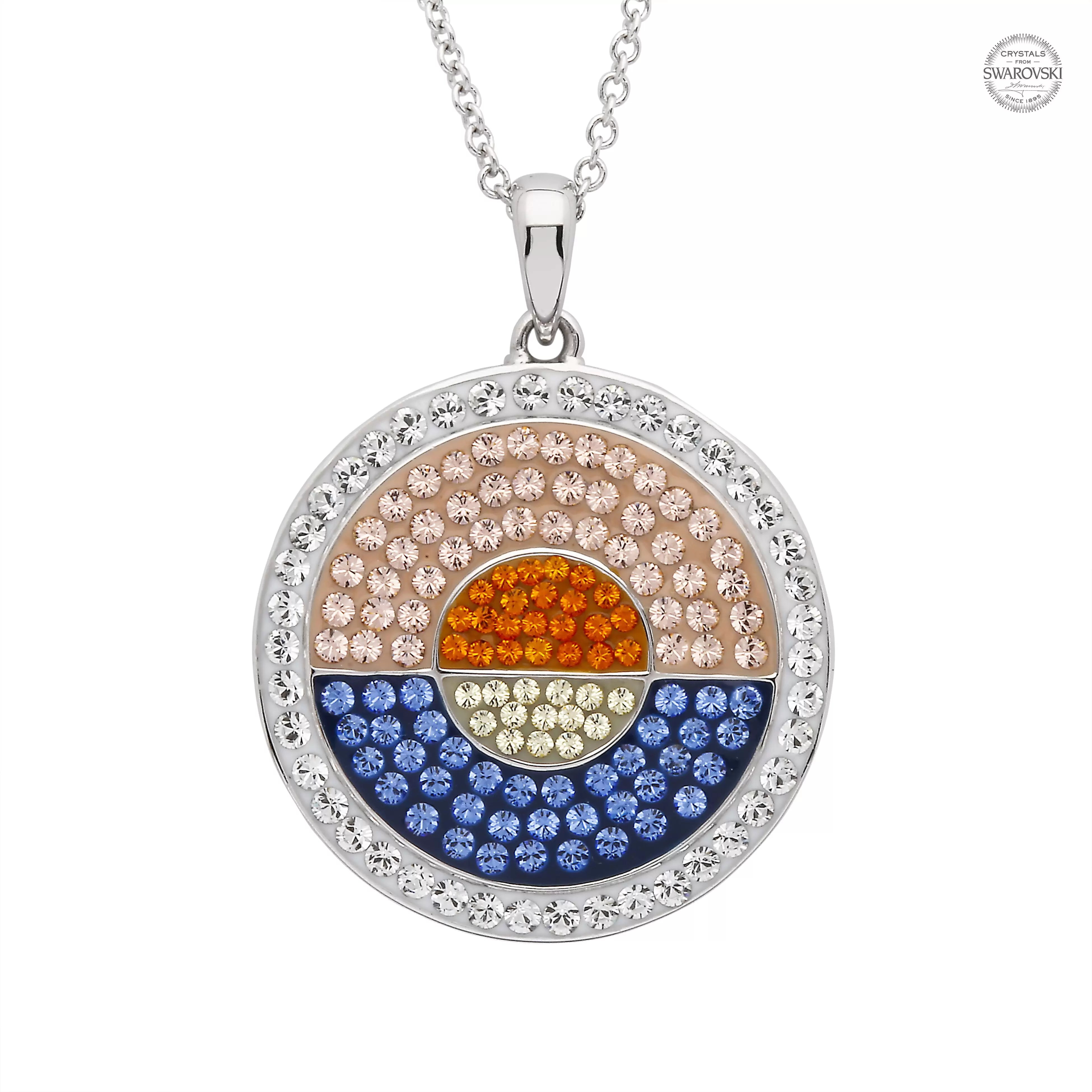 Sterling Silver and Swarovski Sunset Pendant. Irish Centre