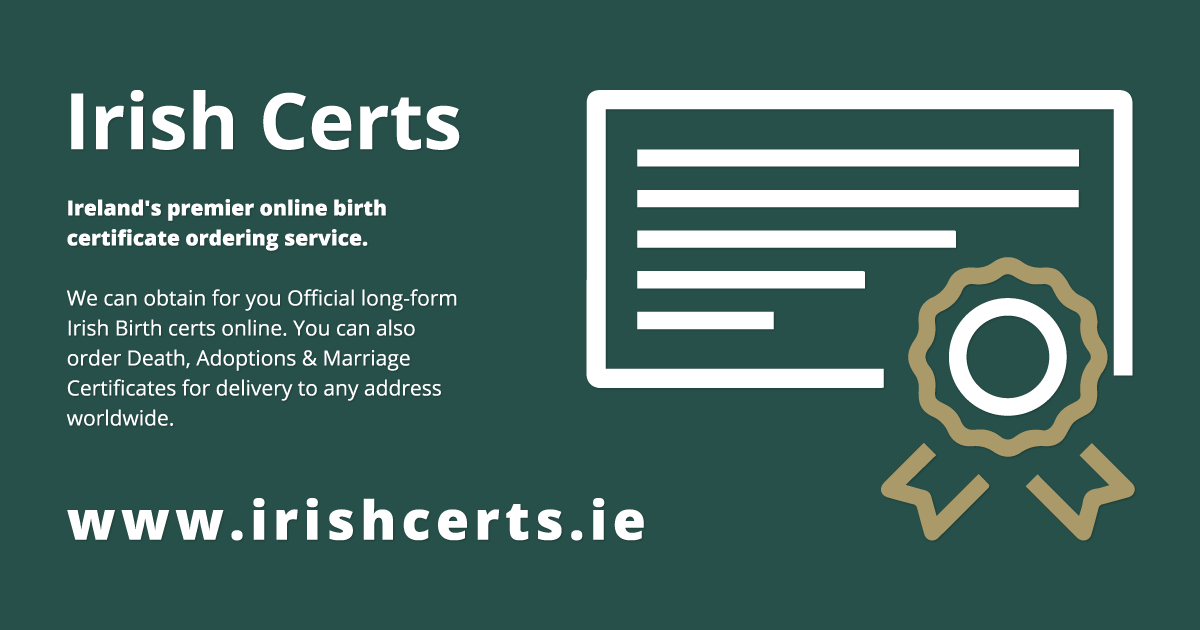 Order Birth Certificate Online Ireland Irish Certs
