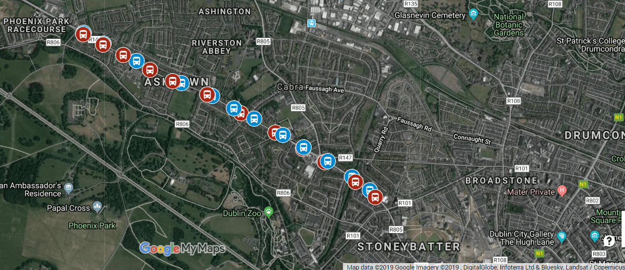 Bus stops Navan Road