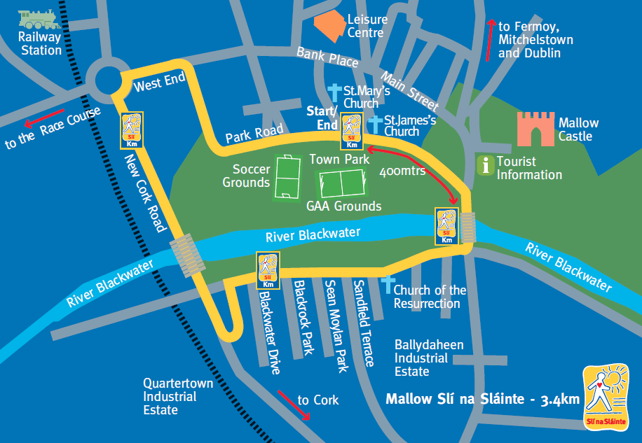 Map Of Mallow Town Irish Heart Mallow Sl&iacute; Route Cork Irish Heart