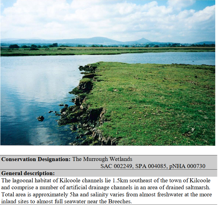 Kilcoole channels, County Wicklow Useful Data for Irish River
