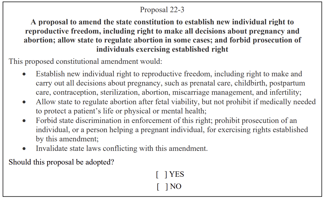 Michigan Voters Enshrine Legal Abortion in State Constitution Irish Rover