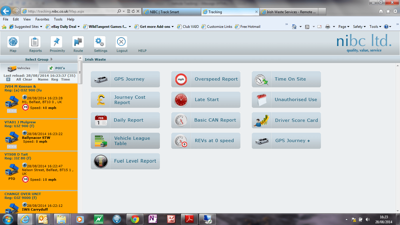 Vehicle tracking Irish Waste