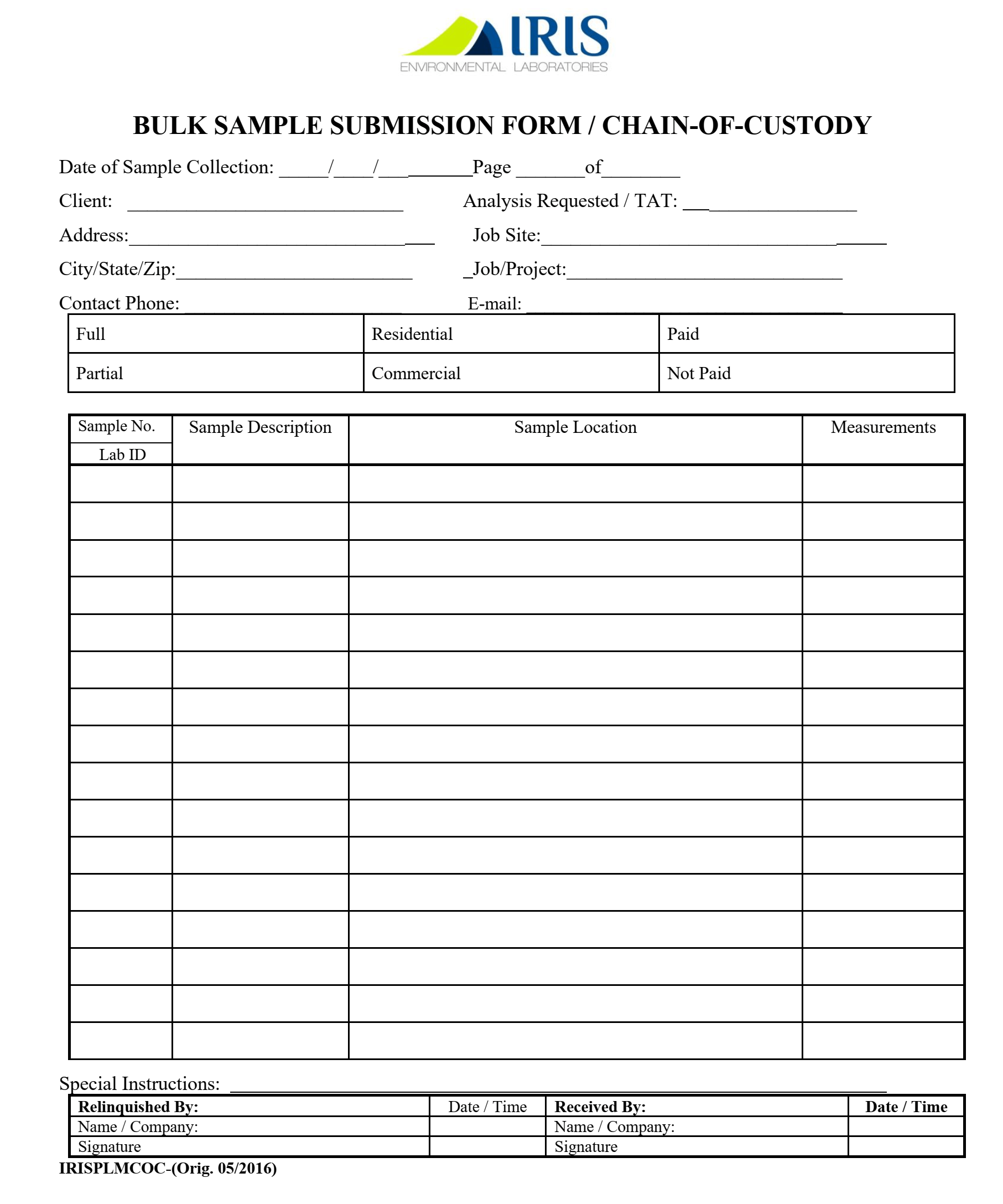 Useful Forms IRIS Lab