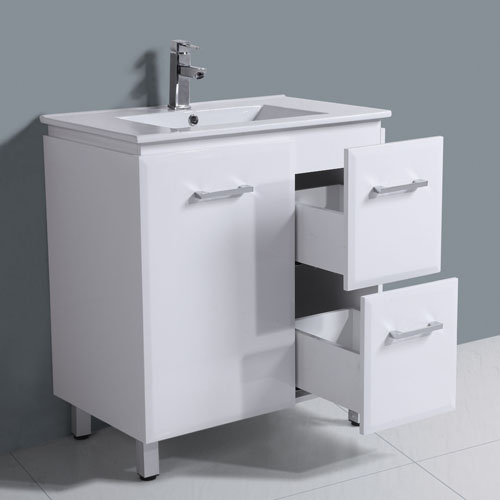 750mm Freestanding Gloss White Bathroom Furniture Iroga Vanities