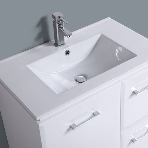750mm Freestanding Gloss White Bathroom Furniture Iroga Vanities