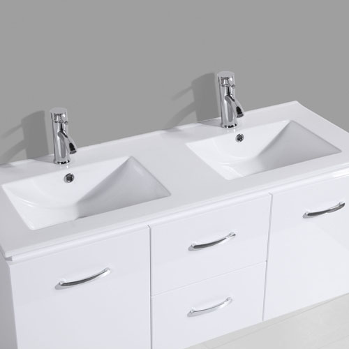 Double Sink Gloss White Wall Hung Vanity Unit Iroga Vanities