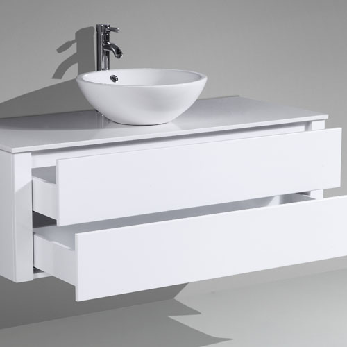 Gloss White MDF Vanity Push To Open Drawers Iroga Vanities