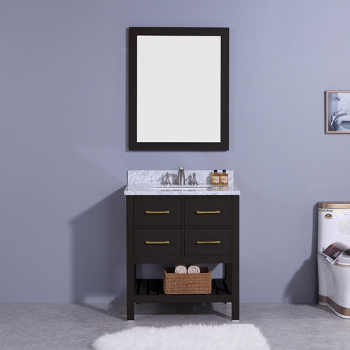 Matte Black Vanity Marble Top Undermount Sink 30inch Iroga Vanities