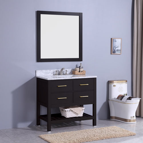 Bathroom Vanity Unit Marble Top Undermount Ceramic Sink