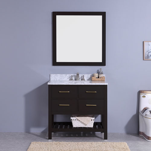 Bathroom Vanity Unit Marble Top Undermount Ceramic Sink