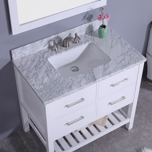 Bathroom Vanity Set Marble Top Undermount Ceramic Sink Iroga Vanities