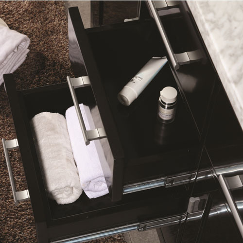 Traditional Matte Black Vanity Unit Stone Top Iroga Vanities