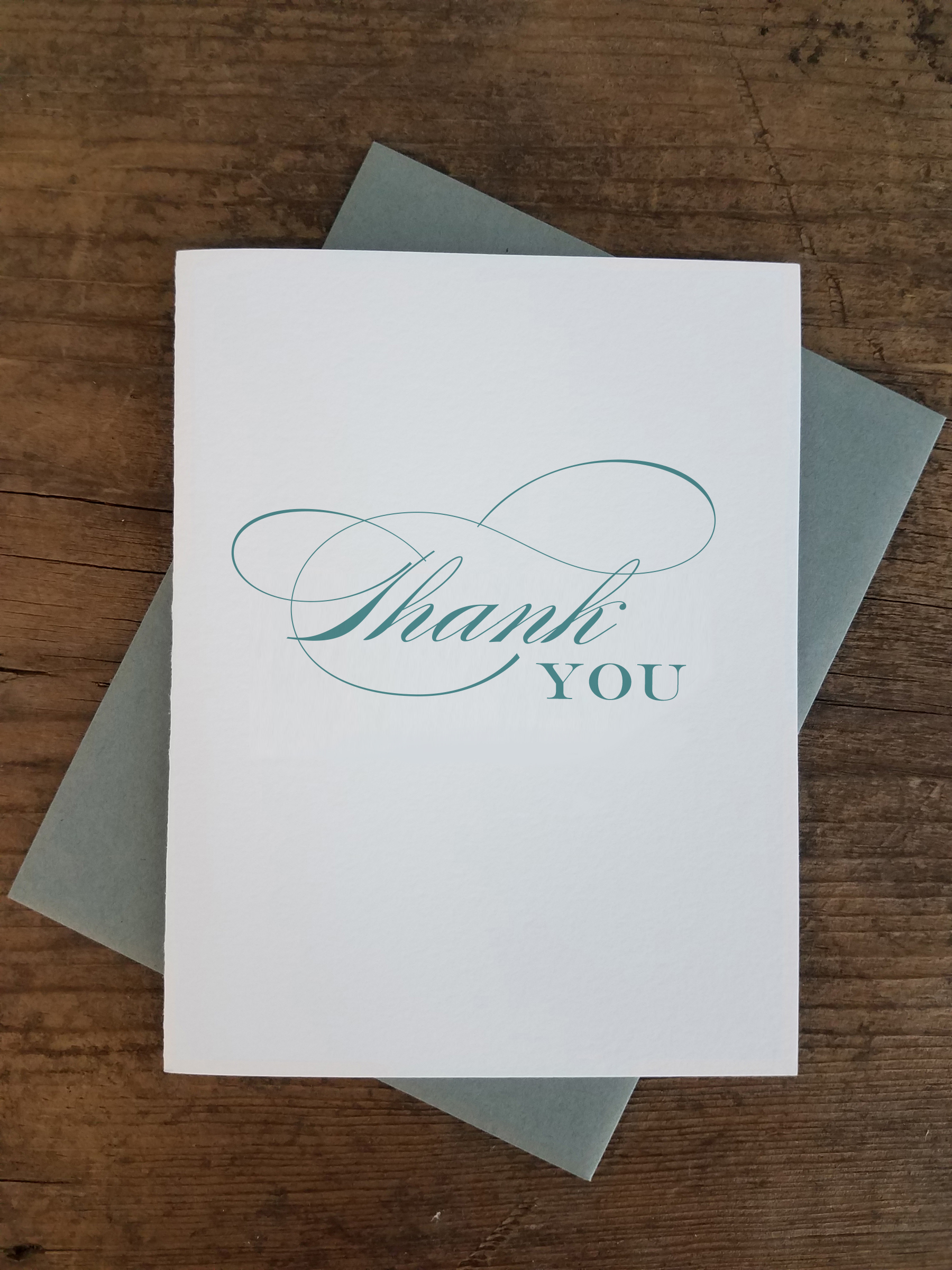 Thank You Script Letterpress Greeting Card Iron Leaf Press