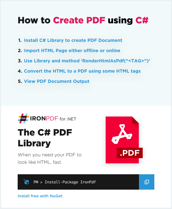 C Create PDF Files (AllinOne PDF Solution) IronPDF