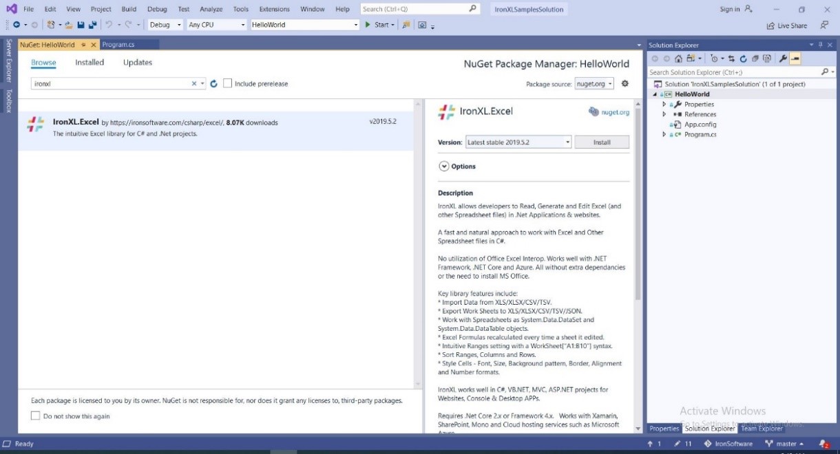C Open Excel File C Write to Excel Tutorial IronXL