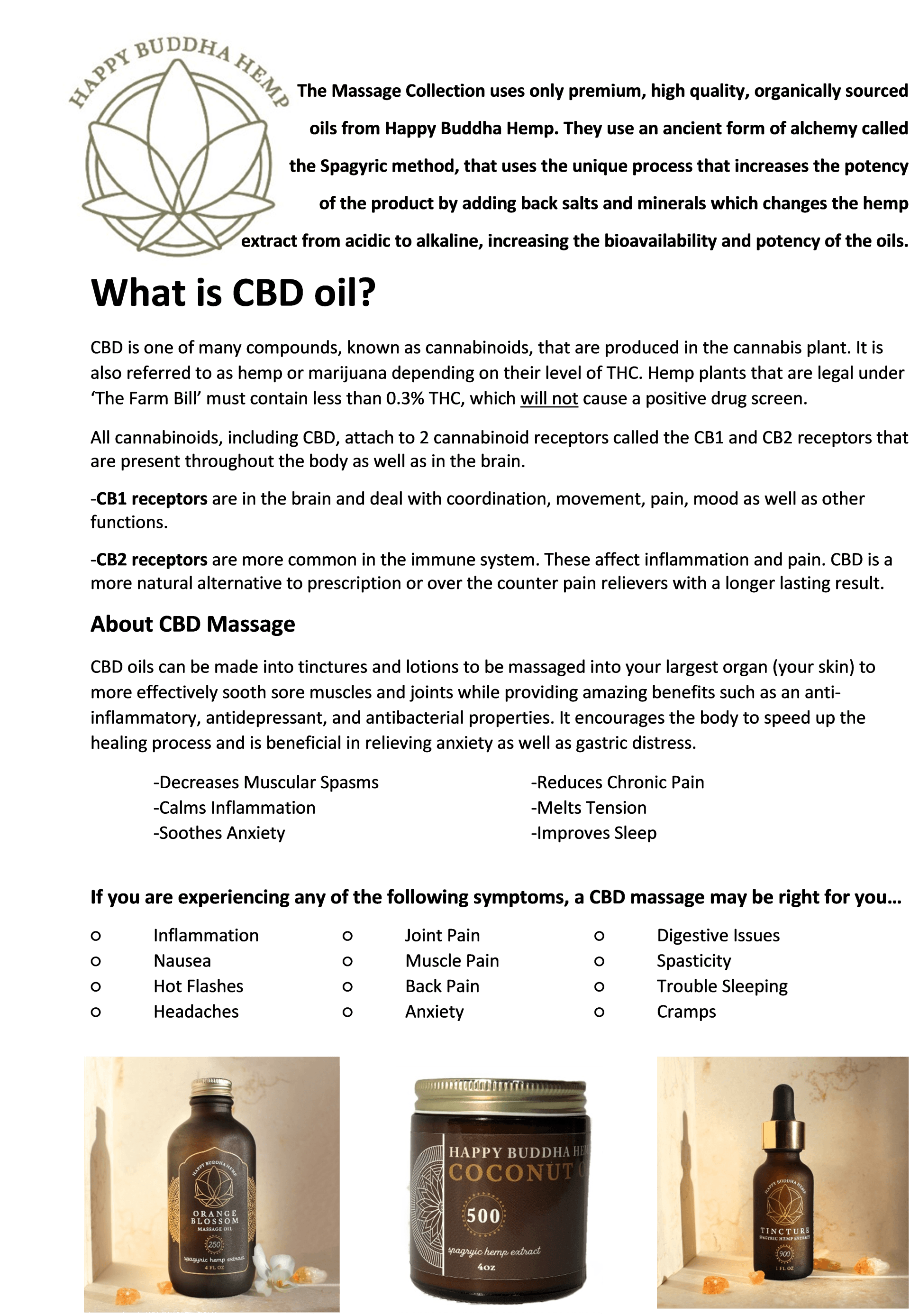 Happy Buddha Oils Lebanon, TN The Massage Collection