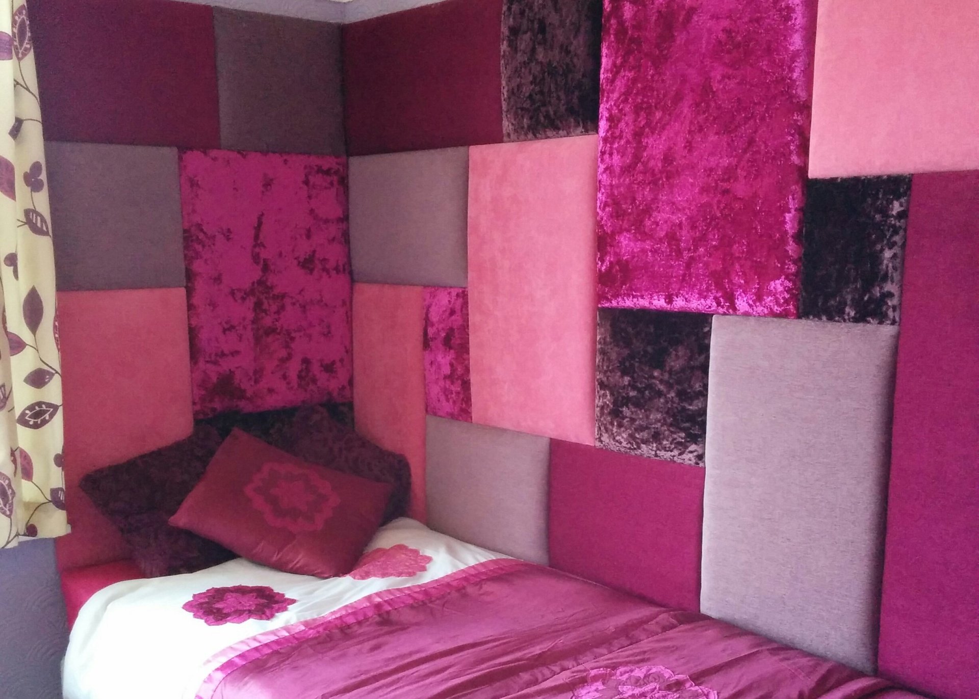 Leather wall tiles The Leicester Headboard Co